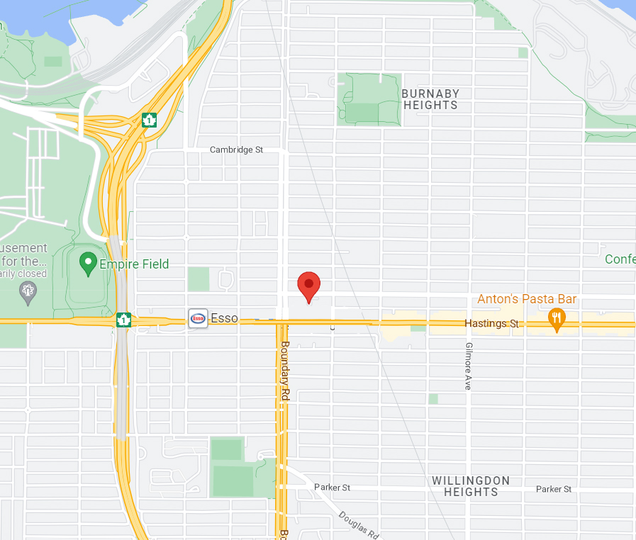 Map to BCG Counselling Group location in Burnaby, BC